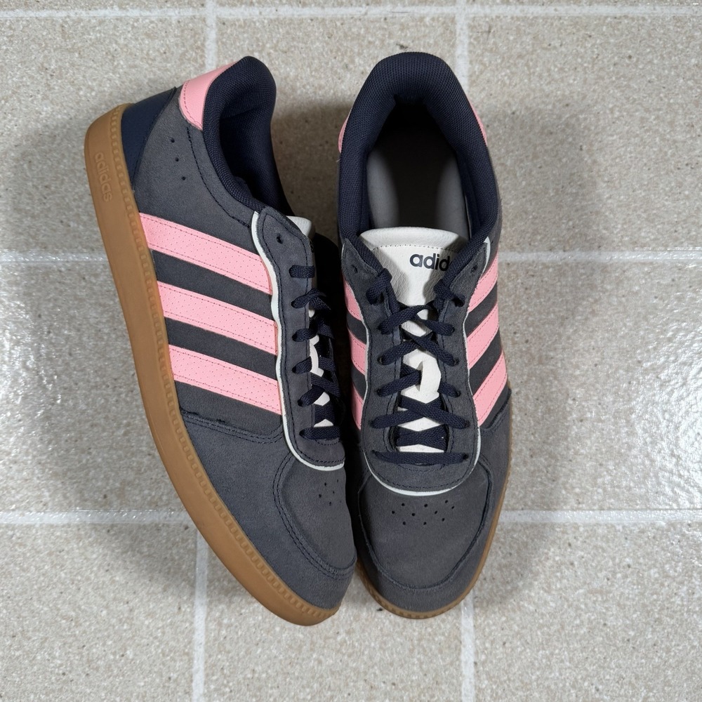 adidas Breaknet Sleek Suede Trainers Womens US 10 Navy Blue Pink